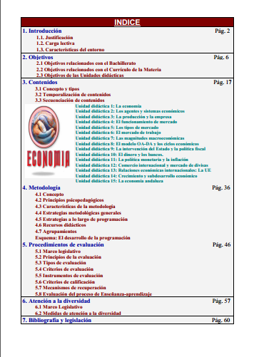 indice programacion didactica oposiciones secundaria economia indice programacion didactica oposiciones secundaria economia