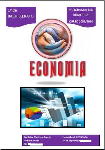 portada programacion didactica oposiciones secundaria economia portada programacion didactica oposiciones secundaria economia